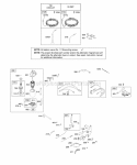 Alternator Controls Electric Starter Governor Spring Ignition Diagram and Parts List for 28AH76-0113-E1  Briggs and Stratton Engine
